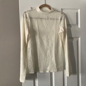 Express ivory lace shirt size medium